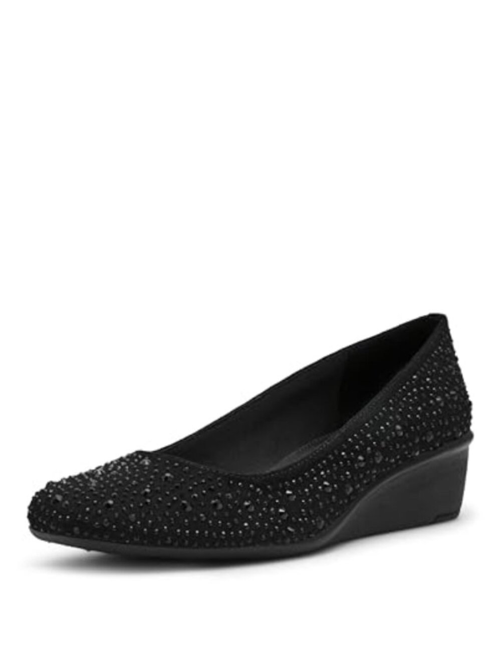 Anne Klein Wisher Wedge Pump Faux Leather Round Toe Pull-On